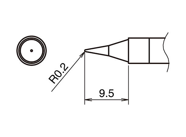 Loddespiss Ø0,2x9,5mm Hakko T39 til FX-9701/FX-971 