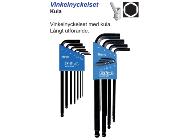 Unbrakonøkkel Sett 050-3/8" Rød m/Kule Lobomatic 