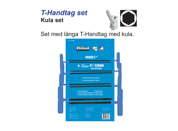 T-håndtak Unbrakonøkler Sett 2-6mm m/Kule Lobomatic