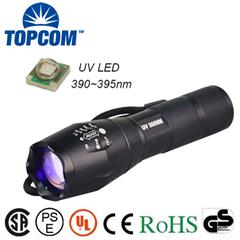 Lykt Uv 395Nm Med Zoom, Uten Batteri 18 650 / 3 X Aaa