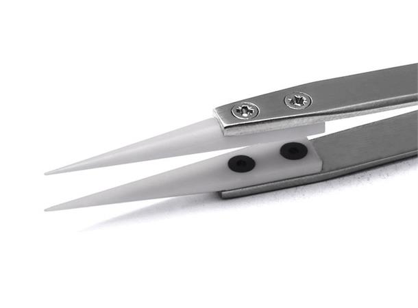 Pinsett Tynn Hvit Keramisk 0,7mm Sipel 