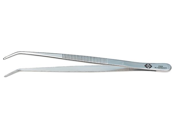 Pinsett Rund 2mm Bøy M/Riller 155mm Ck 