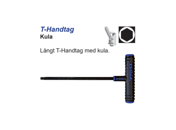 T-håndtak Unbrako 1/8"X225mm m/Kule Lobomatic