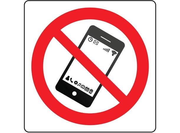 Skilt Mobiltelefon Forbudt 200X200mm 