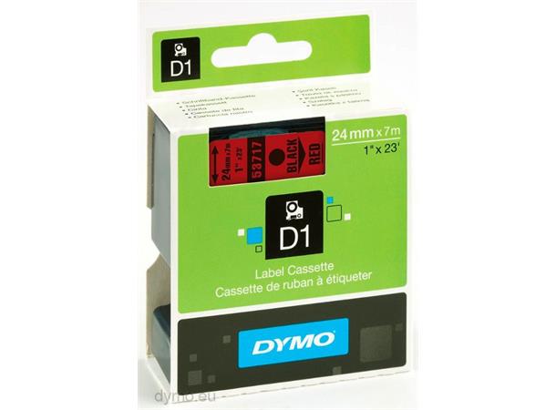 Merketape Dymo 24mm Sort/Rød 