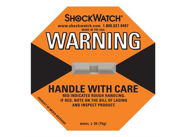 Etiketter Shockwatch Model L-35 (75G) O Range