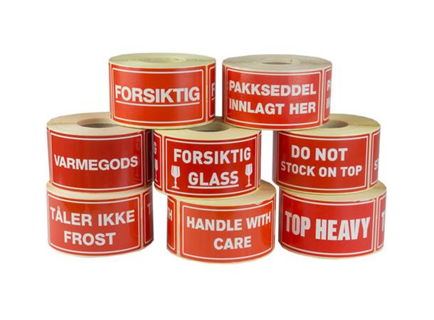 Etiketter Forsiktig 500 Stk 