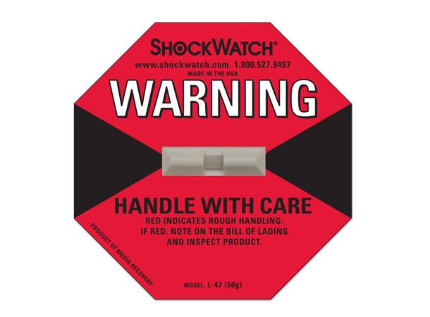 Etiketter Shockwatch Model L-47 Rød 50G 