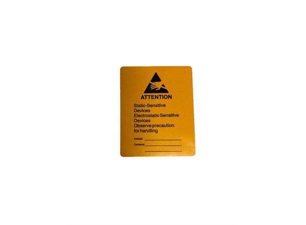 Etiketter Attention Esd Avtagbart Lim 4 5X60mm Rull A 500 