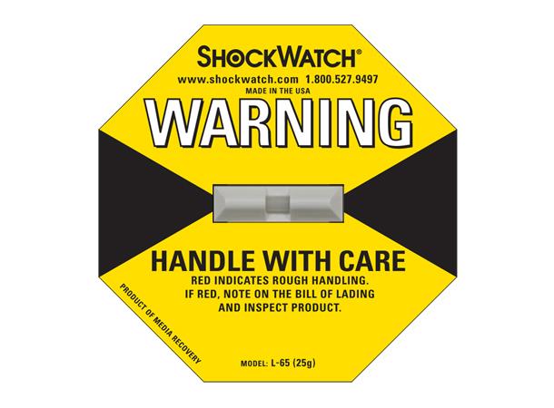 Etiketter Shockwatch Model L65 Gul