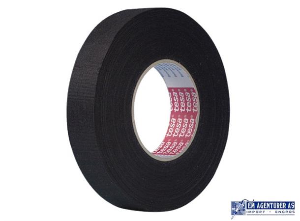 Kabeltape Tekstil Sort 9mm 15Mtr 