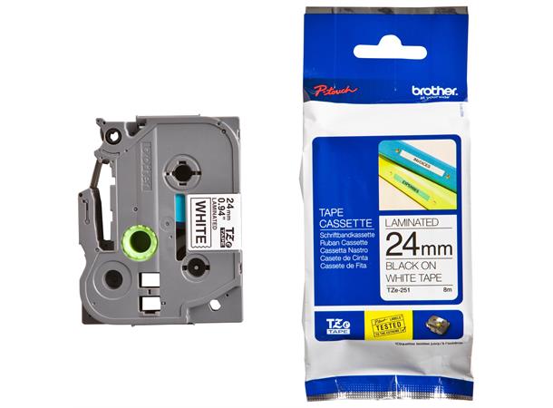 Merketape Brother 24mm Sort/Hvit 