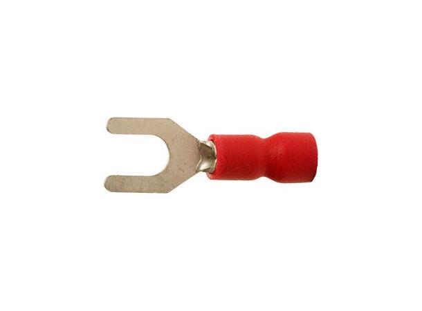 Kabelsko Gaffel 4mm Rød 100 Stk 
