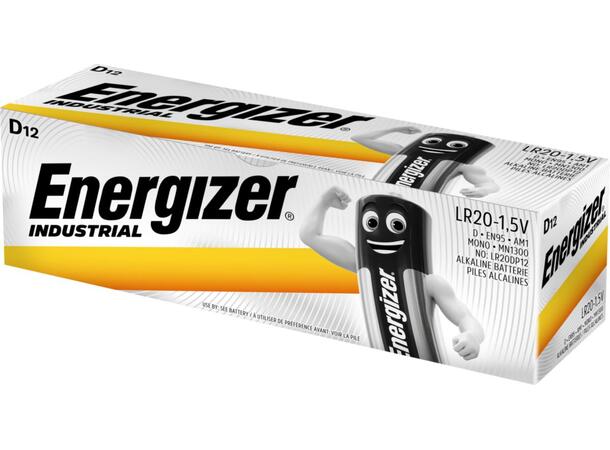 Batteri D Alkaline 1,5V 12stk Energizer Industrial 