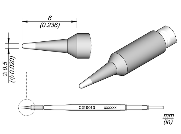Loddespiss Jbc For C210-R0,5X6,0mm 