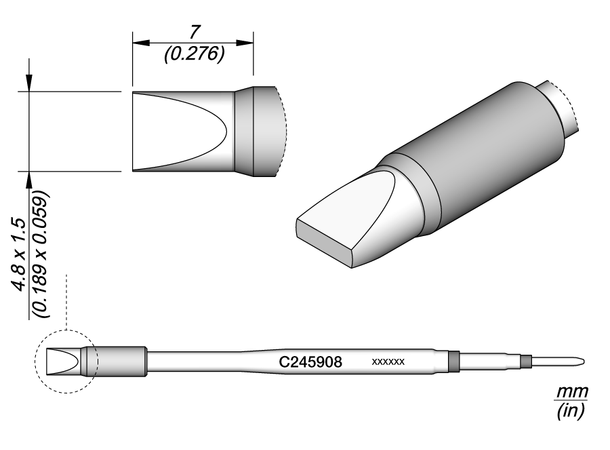 Loddespiss Jbc For C245-R4,8X1,5X7mm 