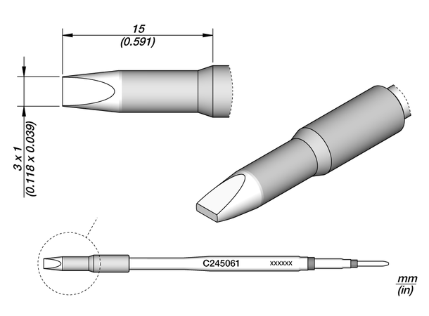 Loddespiss Jbc For C245-R3X1X15mm 