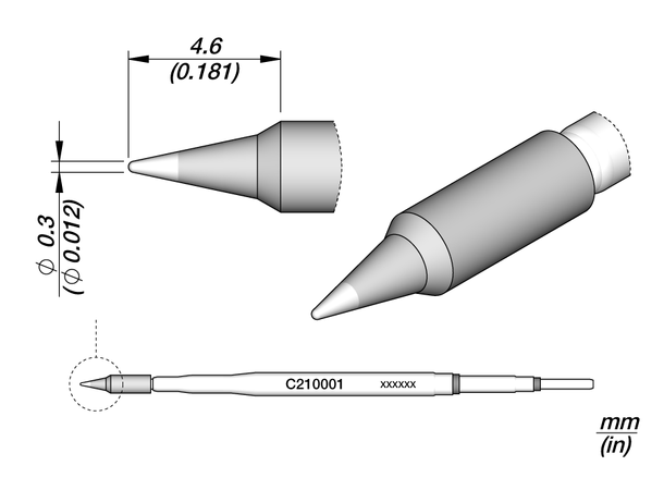 Loddespiss Jbc For C210-R0,3X4,6mm 