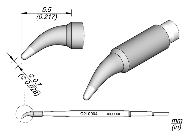Loddespiss Jbc For C210-R0,7X5,5mm 