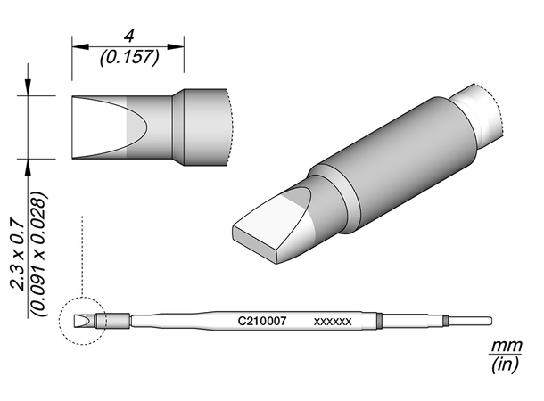 Loddespiss Jbc For C210-R2,3X0,7mm 