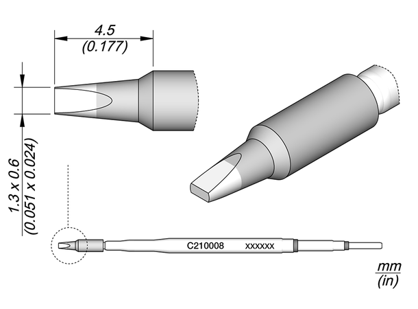Loddespiss Jbc For C210-R1,3X0,6mm 