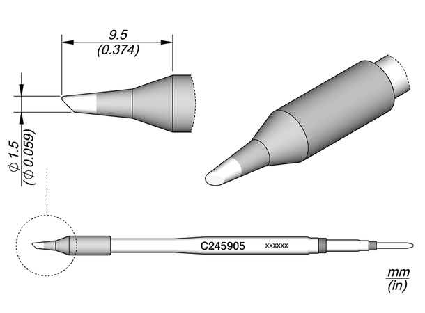 Loddespiss Jbc For C245-R1,5X9,5mm 