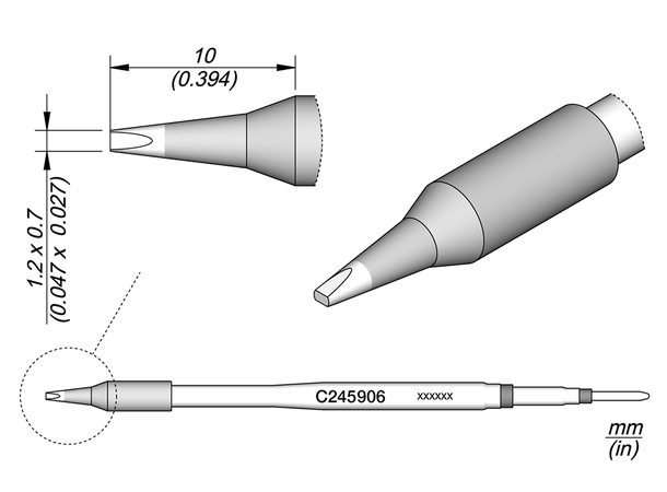 Loddespiss Jbc For C245-R1,2X0,7X10mm 