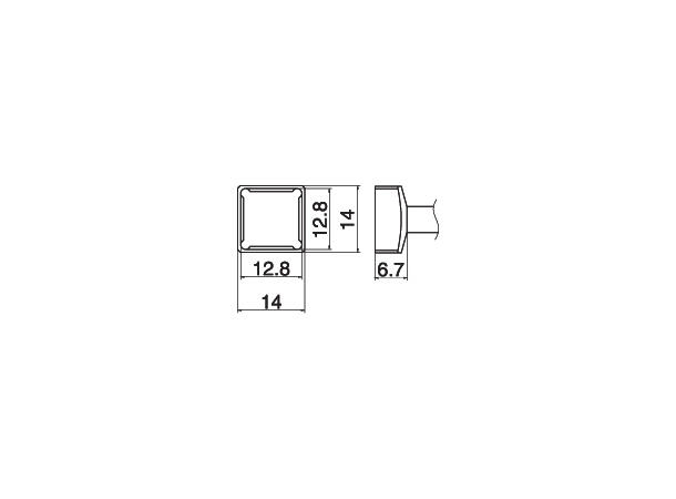 Loddespiss Hakko T15 12,8x12,8mm, 6,7mm 