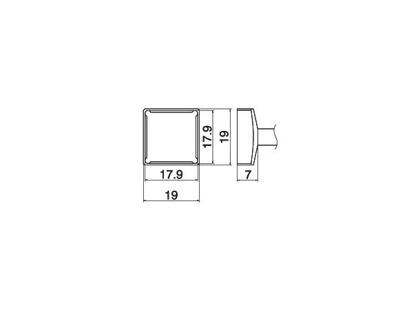 Loddespiss Hakko T15 17,9x17,9mm, 7mm 