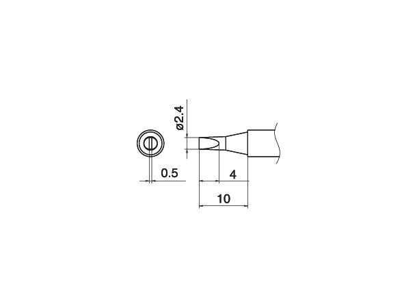 Loddespiss Hakko T15 2,4x0,5mm, 10mm 