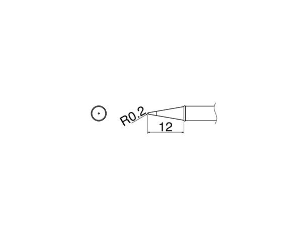 Loddespiss 400C° Fx100 Hakko 0,2mm, 12mm 