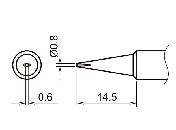 Loddespiss Til Hakko Fx888-R0,8X14,5mm 