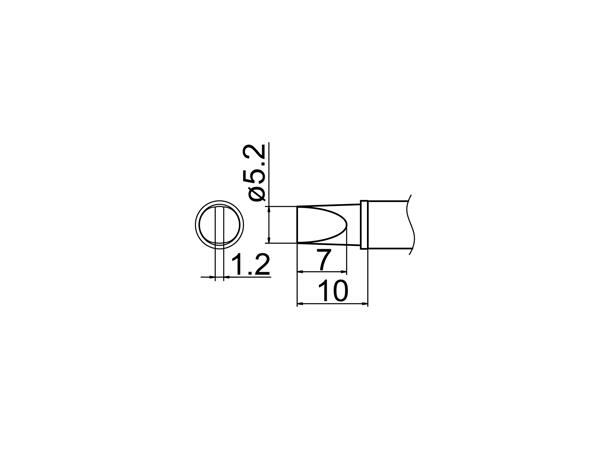 Loddespiss Hakko T15/T12 5,2x1,2mm, 10mm 