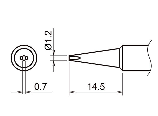 Loddespiss Til Hakko Fx888-R1,2X14,5mm 