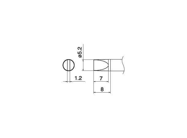 Loddespiss Hakko T15 5,2x1,2mm, 8mm 