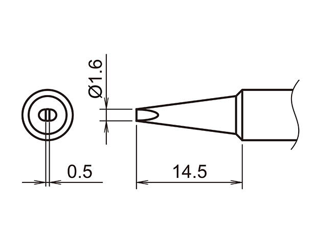 Loddespiss Til Hakko Fx888-R1,6X14,5mm 