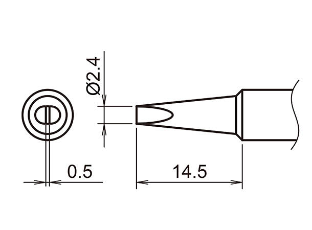 Loddespiss Til Hakko Fx888-R2,4X14,5mm 