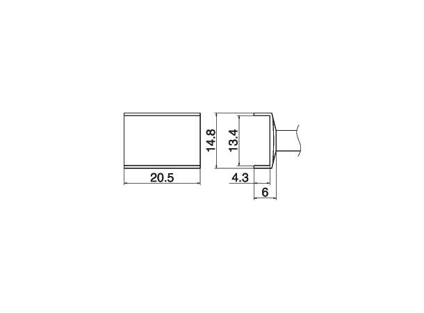 Loddespiss Hakko T15 13,4x20,5mm, 6mm 