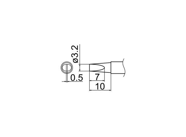 Loddespiss Hakko T15/T12 1,2x0,6mm, 13mm 