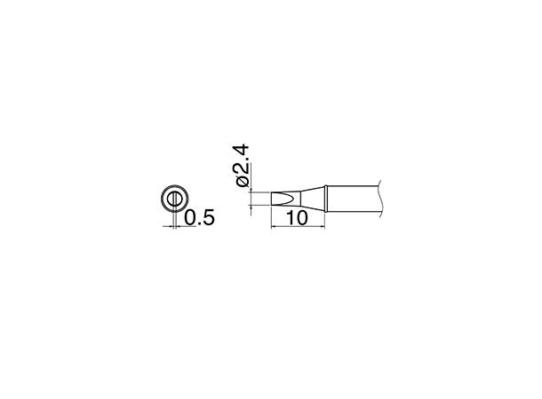 Loddespiss 450C° Fx100 Hakko 2,4x0,5mm, 10mm 